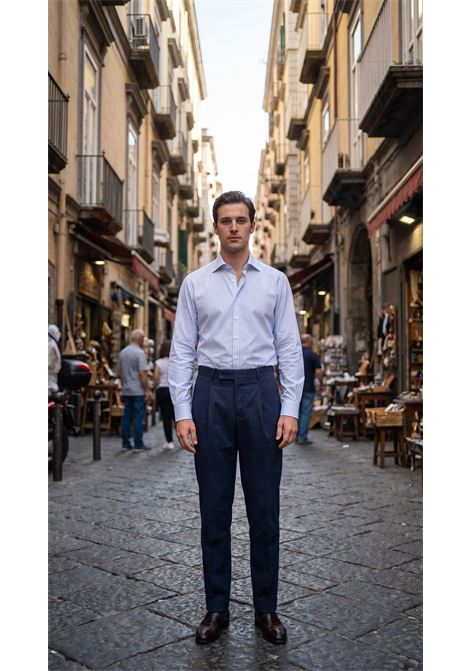 PT Torino Rebel fit navy stretch virgin wool trousers with pleats and side adjusters PT TORINO |  | CO-RSZAZ40FWD0360